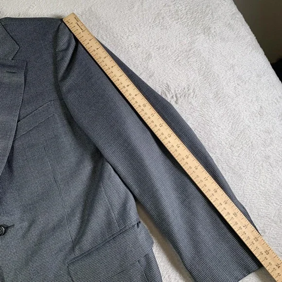 Canali Suit Jacket Mens 48 Gray Check 100% Wool Blazer Sport Coat Made In Italy